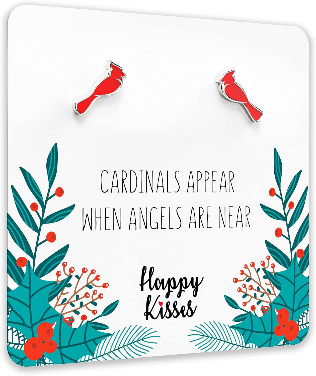 Red Cardinal Earrings with “Cardinals Appear When Angels Are Near” Gift Card image 4