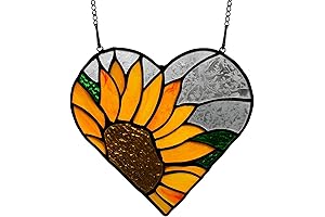 Sunflower Heart Stained Glass Window Decoration