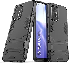 Cover for Oppo A94 5G, 2 in 1 Dual Layer Hybrid Soft TPU 360° Full Body Protective Bumper, Hard Plastic Armor Shockproof Protective Cover for Oppo A94 5G, Black