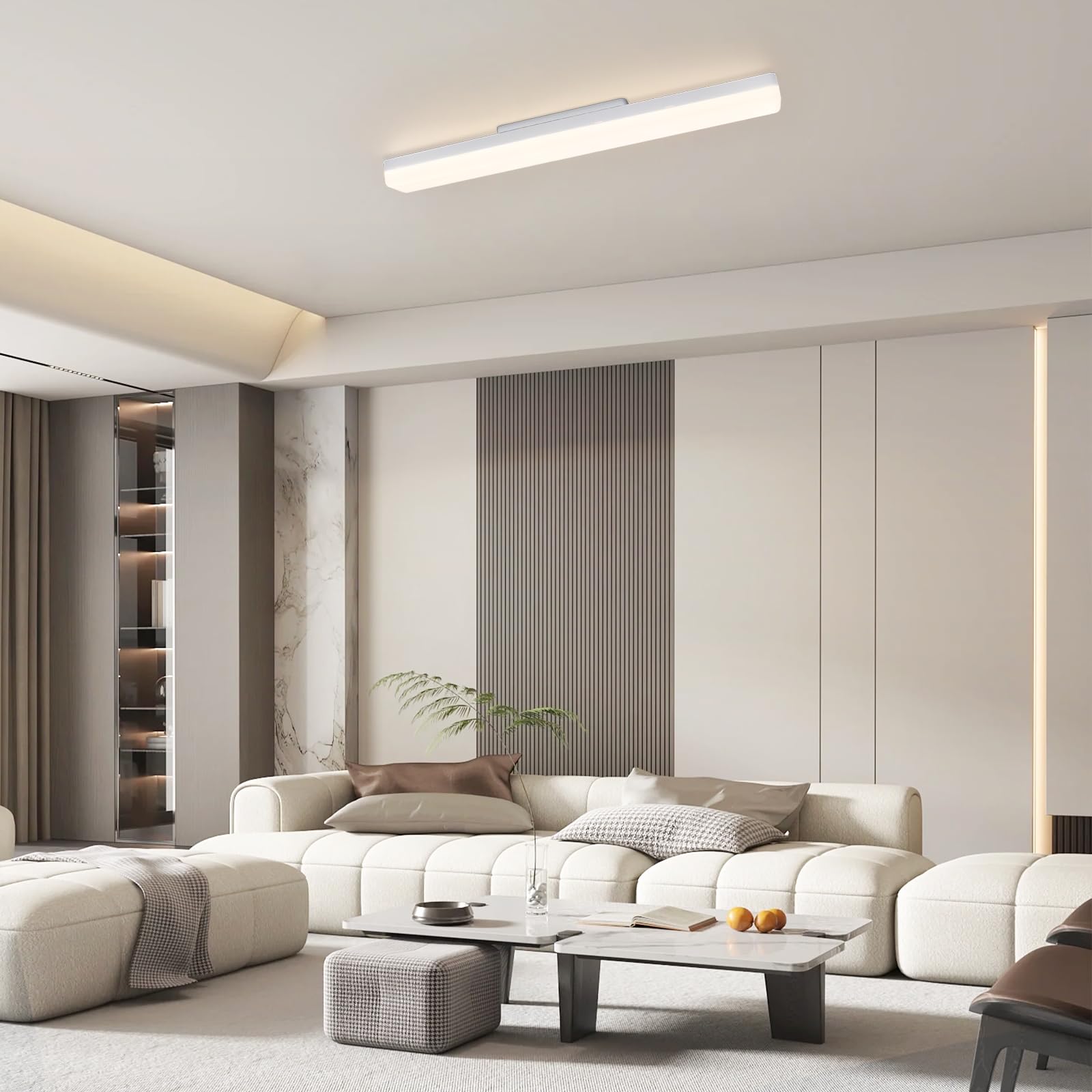 CBJKTX Plafoniera LED Lampada da Soffitto 24W Moderna 4000K Bianco Naturale | Pannello LED Luce illuminazione interni per casa garage camera da letto corridoio e cucina - 60CM