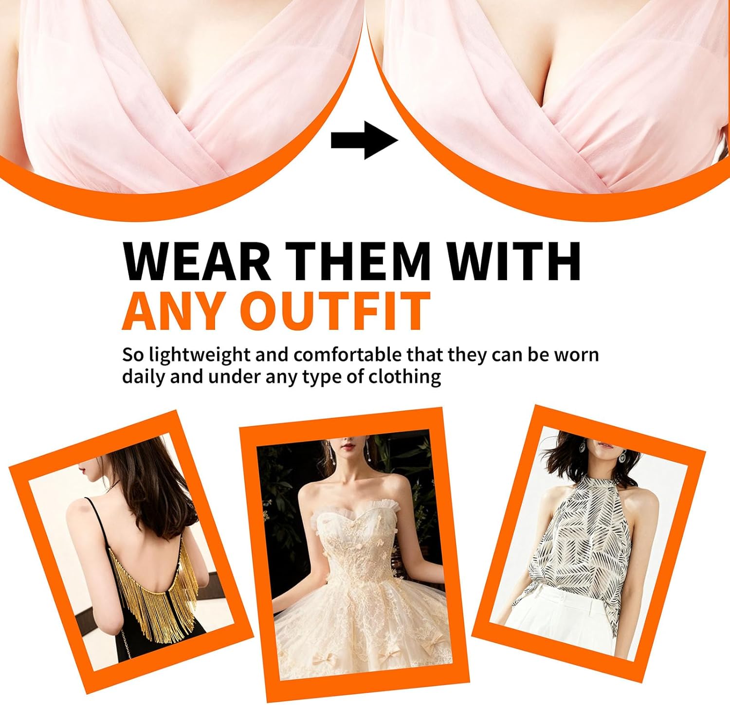 Women's Invisible Strapless Bra - Adhesive Push Up Sticky Bra for Backless Dresses & Weddings - Image 5