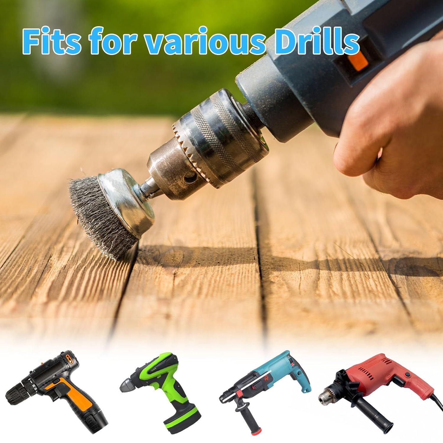 20 Pack Wire Cup Brush with 1/4-Inch Hex Shank, Rocaris 2 Inch Wire Drill Brush Set for Removal of Rust/Corrosion/Paint