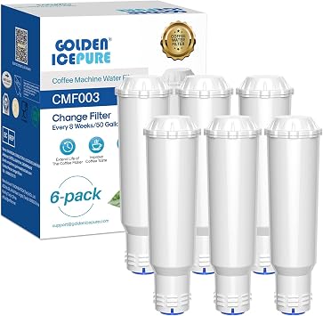 GOLDEN ICEPURE Coffee Machines Water Filter Replacement for Melitta Water Filter Cartridge, Compatible with Krups F088 Pro Aqua, Fits Nivona, Bosch, Siemens, AEG Coffee Makers, 6 Pack