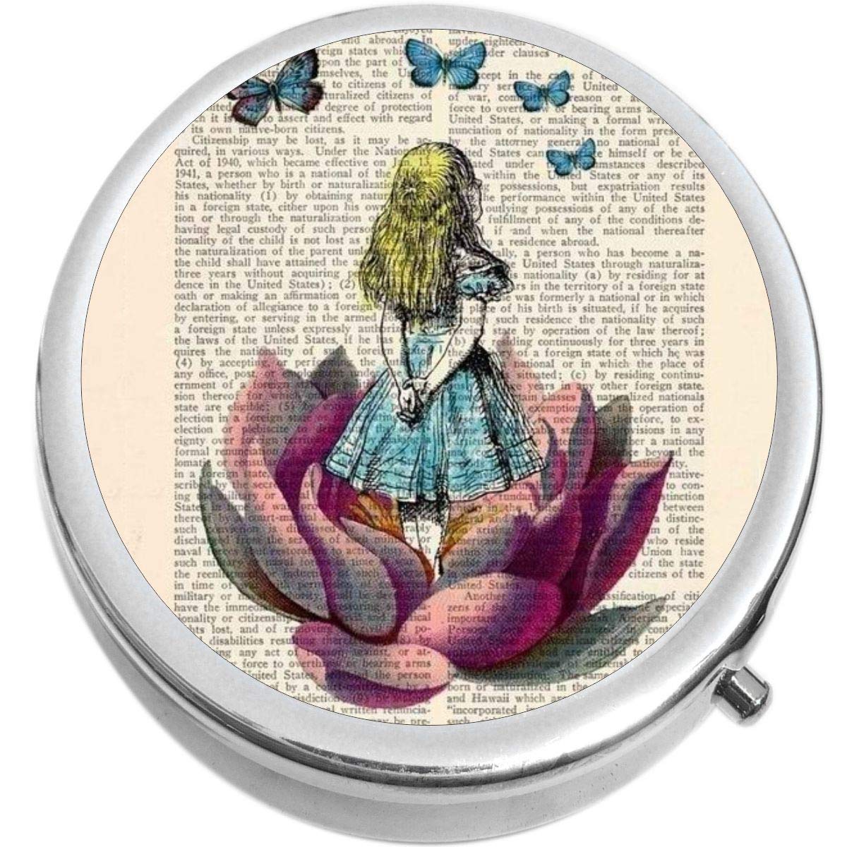 Alice in Wonderland Book Medicine Vitamin Pill Box