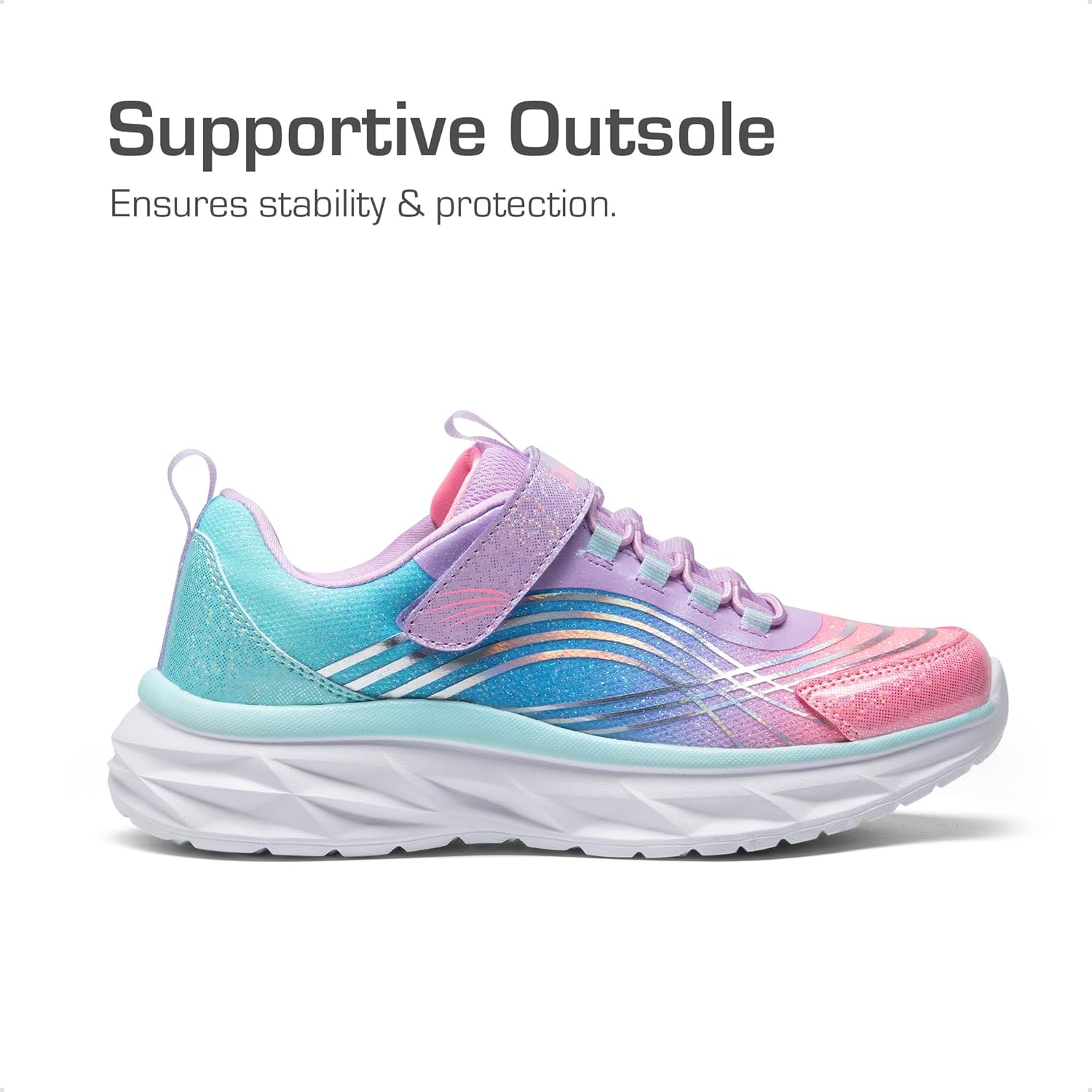 DREAM PAIRS Girls Shoes Sneakers Kids Tennis Shoes Sparkle ColorBurst Lightweight Running Casual Walking Shoes - Image 3