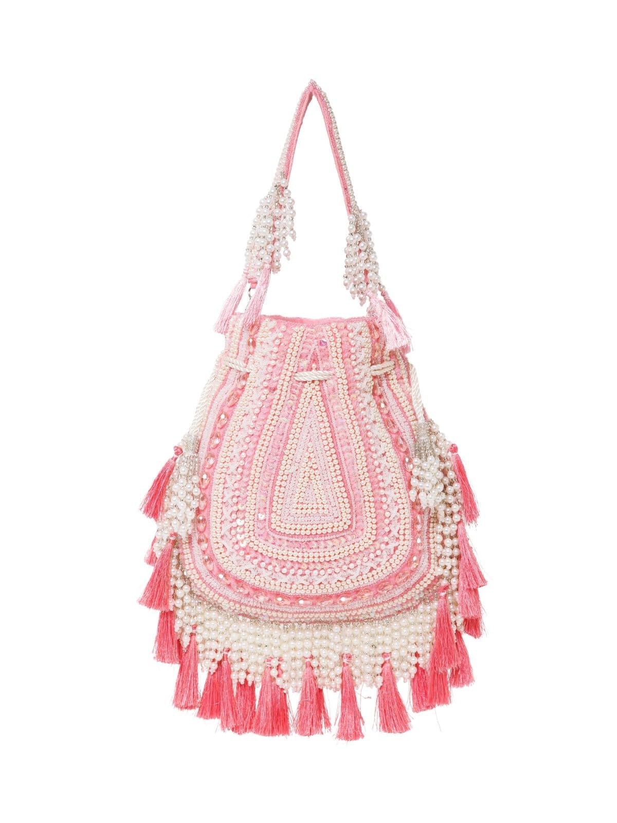 anekaant Dewdrop Fringe Velvet Embellished Potli For Women | Wedding & Festive Bag-picture-52