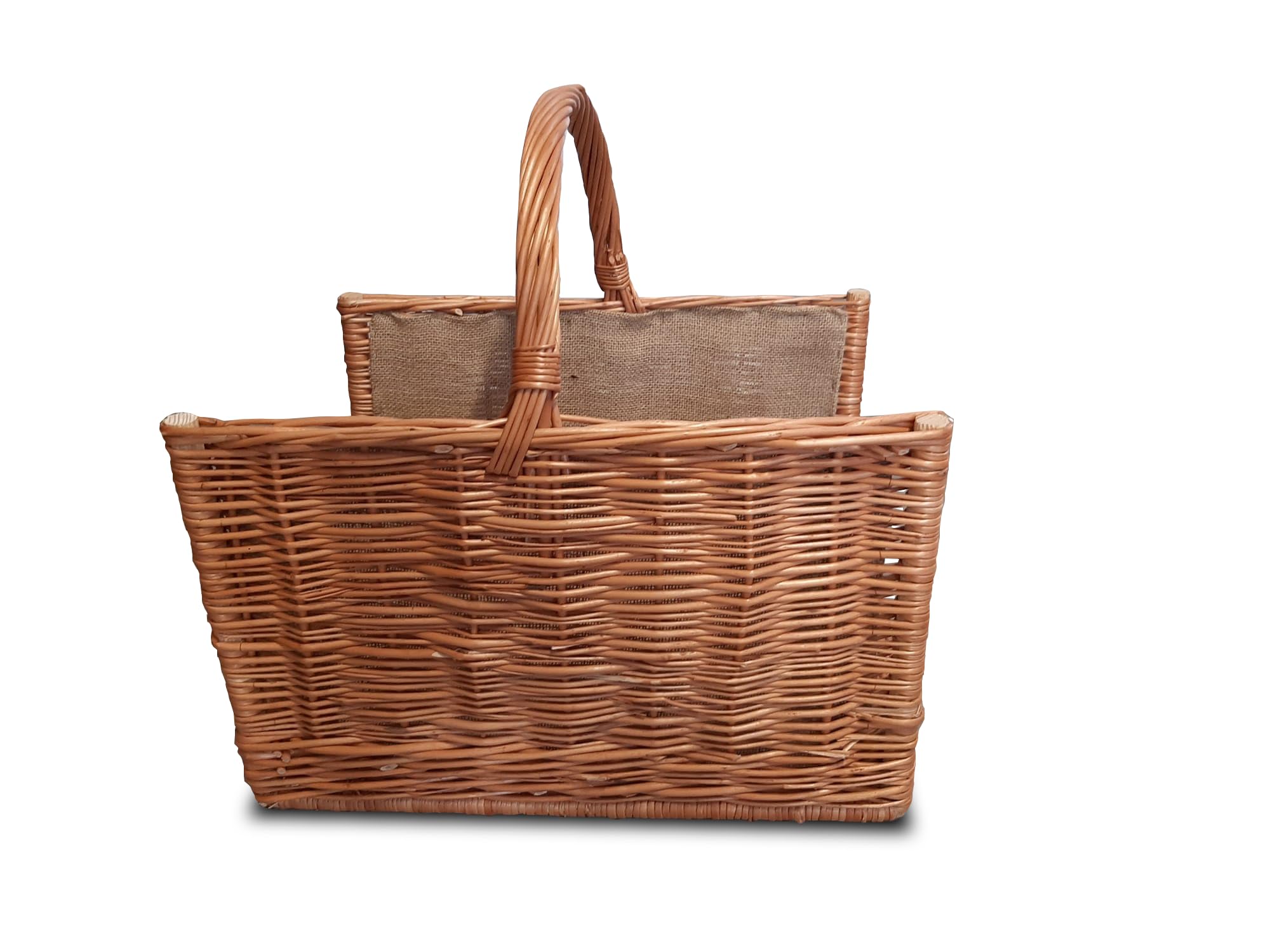 Naturale Cesto Portalegna in Vimini 47x30 cm Stabile & con Manici Borsa per Legna da Ardere Cesta per Legna Portalegna da Interno Porta Legna Per Interni