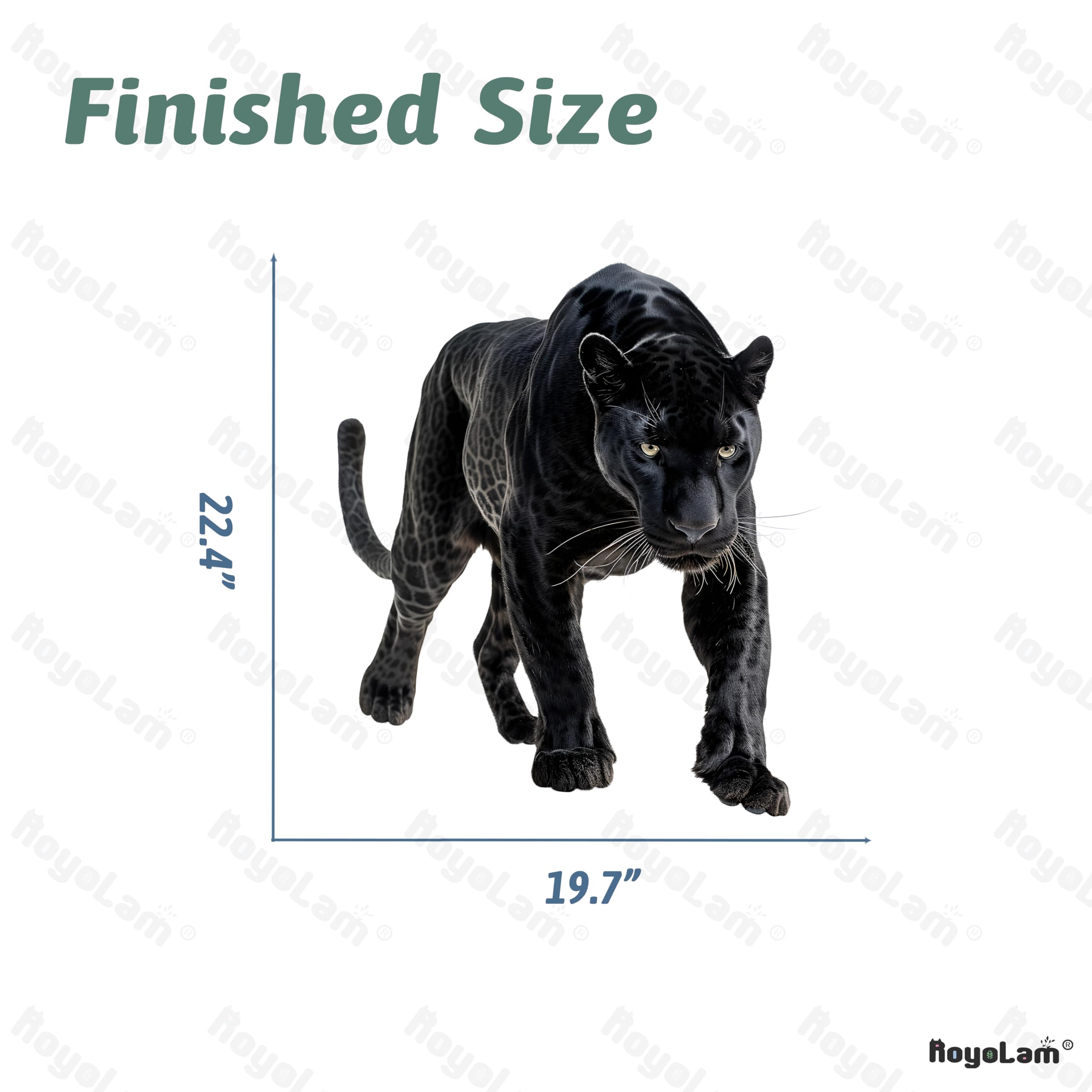 RoyoLam Lifelike Panther Wall Decal – Removable Nursery Animal Sticker, 35.4x11.8 Inch - View #7