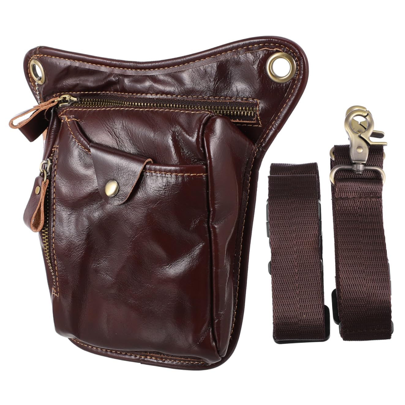 1 Szt Męska Torba Na Nogę Męska Torba w Stylu Retro z Paskiem w Talii Torba Biodrowa Dla Mężczyzn Skórzana Torba Na Ramię Retro Torba Na Telefon Torba Na Udo Rower Klasyczny Męskie