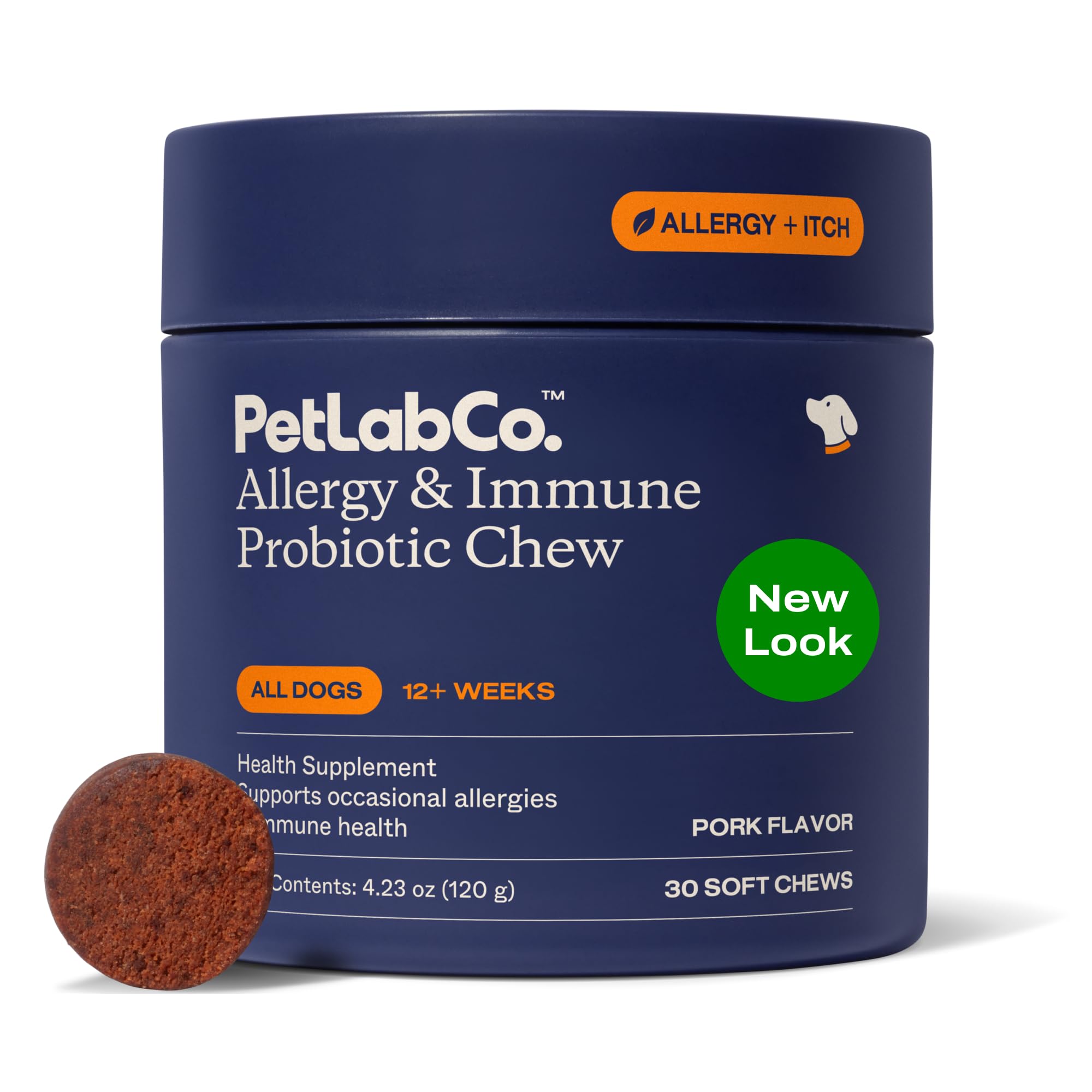PetLab Co. Allergy & Immune Probiotics for Dogs, Support Seasonal Allergies, Gut & Digestive Health - Pork Flavor - 30 Soft Chews