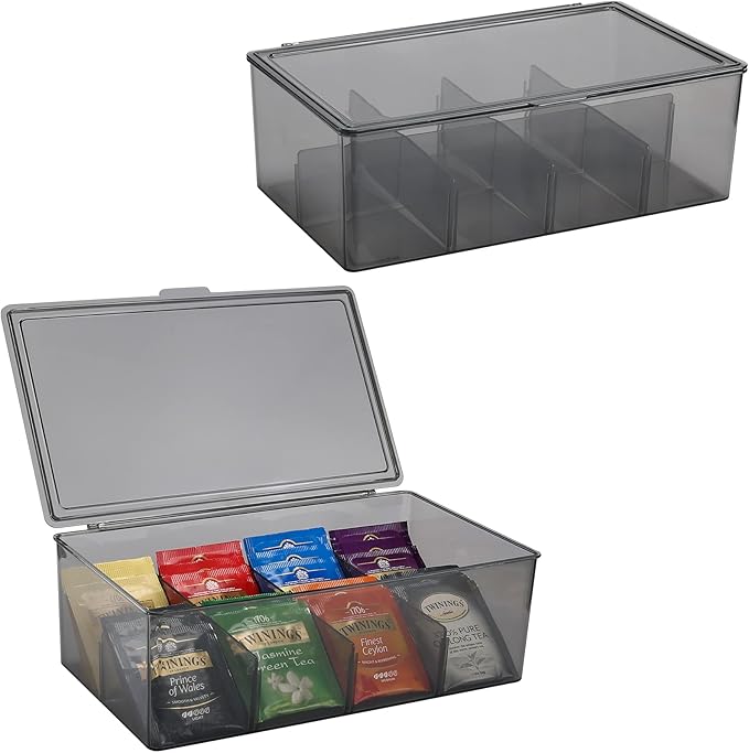 2 Pack Puricon Tea Bag Organizer Clear Acrylic Tea Storage