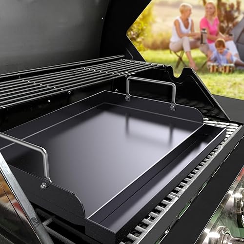 Miniatura 16 de Uniflasy Plancha reversible de hierro fundido para parrilla superior para estufa de 16 7/8 pulgadas, sartén plana, placa de plancha de hierro