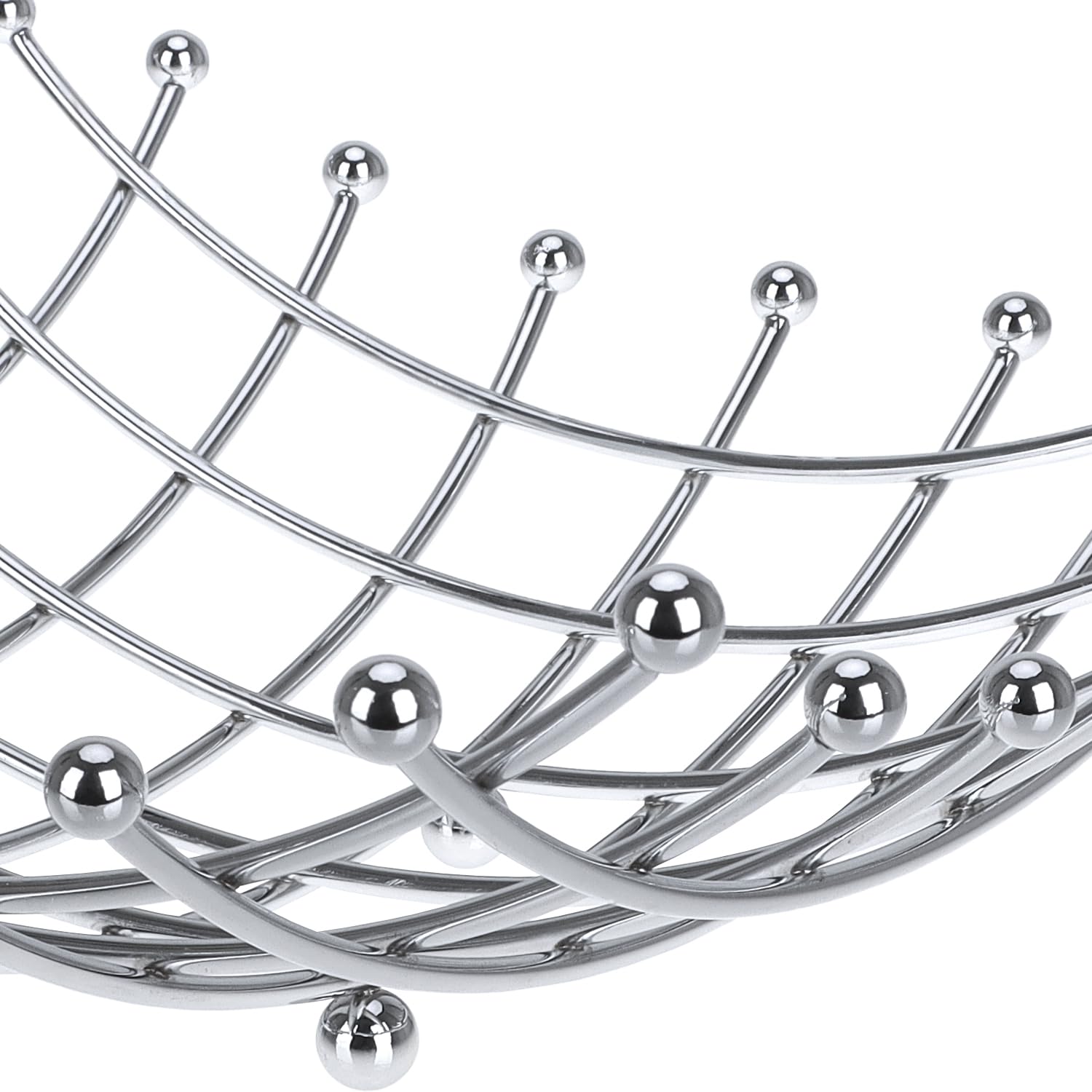 com-four® 2x ciotola per frutta in acciaio inox cromato, cestino decorativo argento, ciotola dal design moderno (color argento (cromato) - 2 pezzi)