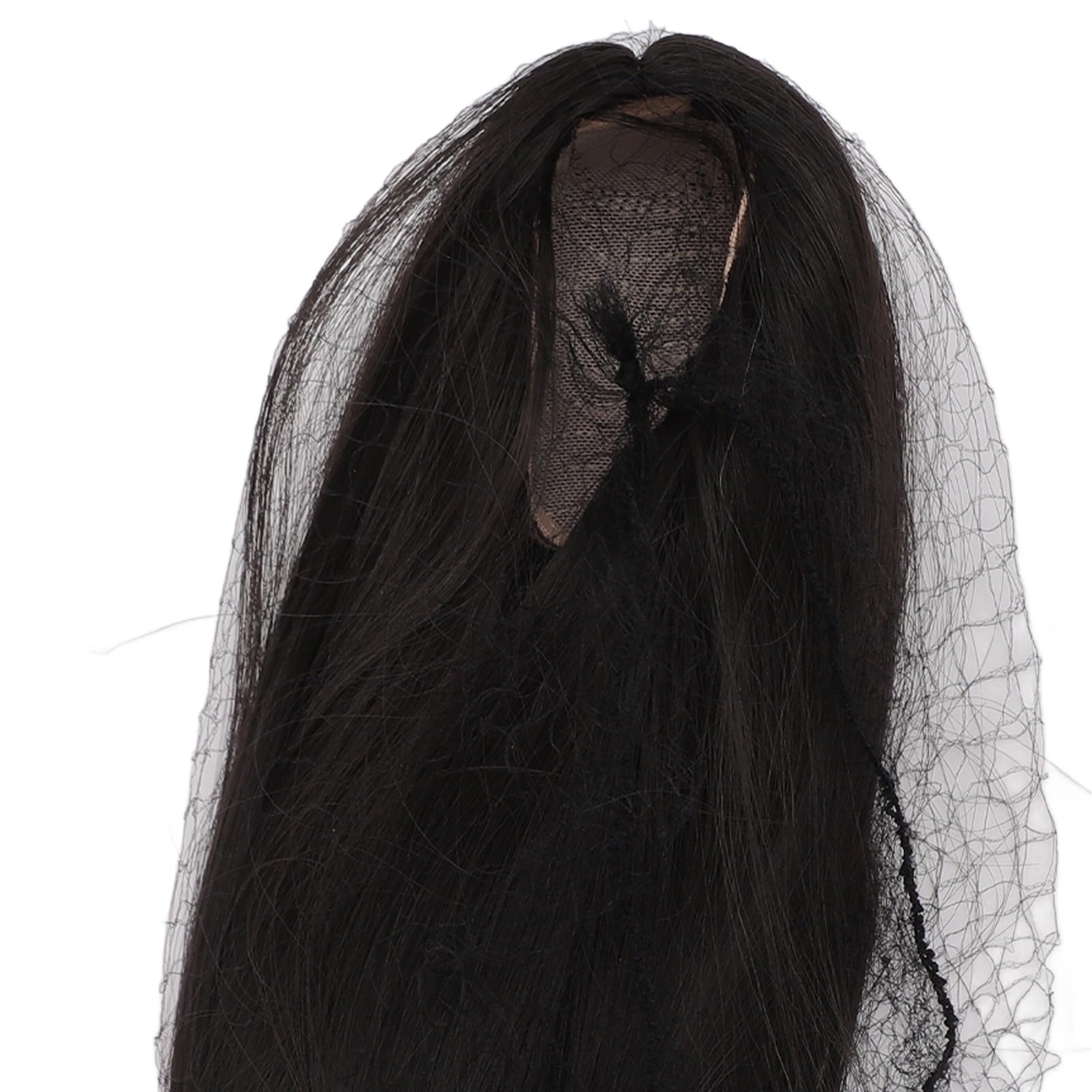 Parrucca da Bambola per Bambola 1/4, Parrucca da Bambola Snodabile Parrucca Lunga Diritta Seta Ad Alta Temperatura Capelli Sintetici Lunghi Lisci, Accessori Fatti a Mano (BLACK)