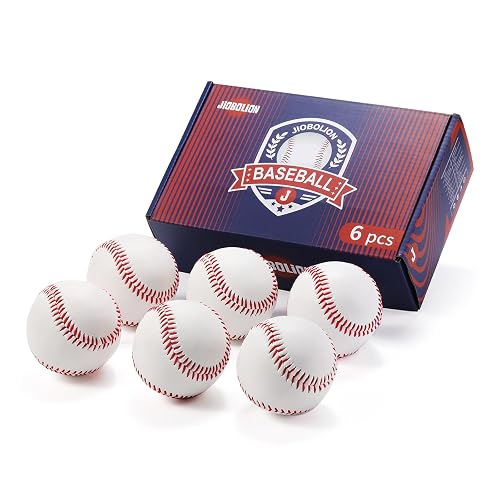 JIOBOLION Baseballs Standard Size Leather Covered