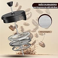 Vista 3 de Cafetera francesa - para café espresso y té - por Utopia Kitchen, Negro