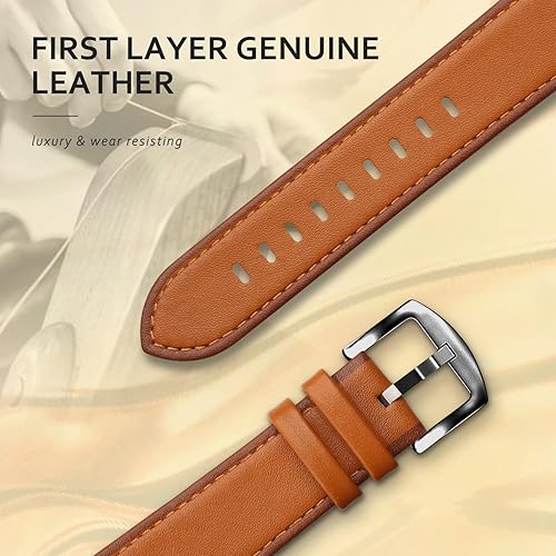 Vista 41 de Correa de cuero compatible con correas de Apple Watch de 1.811 in, 1.772 in, 1.732 in, 1.654 in (Serie 1/2/3) para hombres y mujeres, correa de Azul