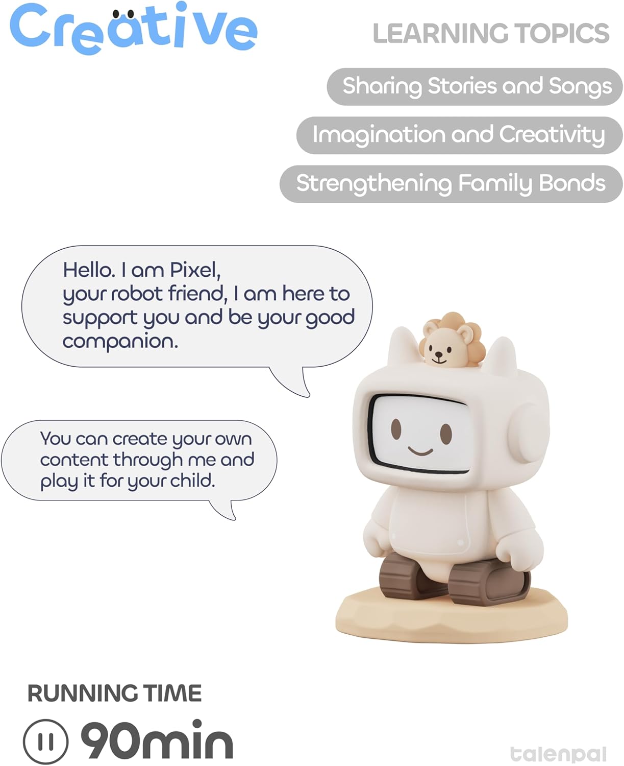 5 PCS Lion Family Audio Character Set,with Bedtime Story Audio Play Doll,Voice Copy Story Play Character for Kids Boys Girls (Gear +Mira +Rio +Emmy +Pixel)