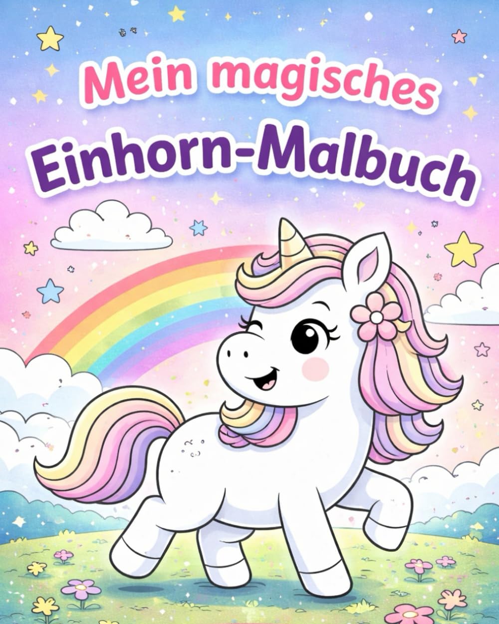 Mein magisches Einhorn-Malbuch: Zauberhafte Einhörner mit kleinen Geschichten zum Ausmalen