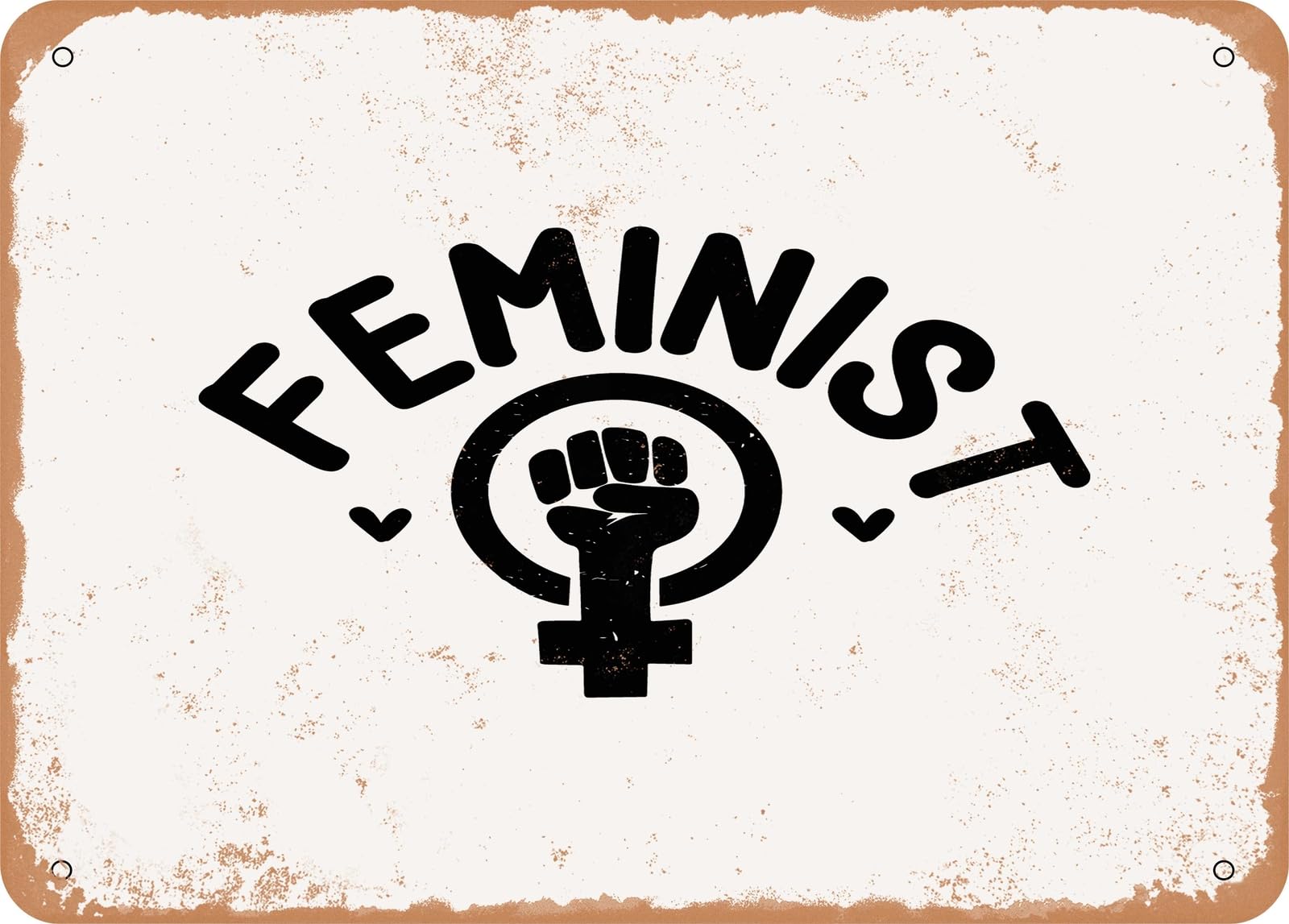 Miaomansenstore Metal Sign - Feminist - 2 - Vintage Look Sign Home Decor