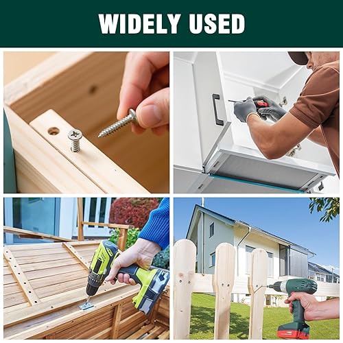 Miniatura 7 de Tornillos de chapa metálica de cabeza plana #4 x 14" (200 unidades), acero inoxidable 304 (18-8), Phillips Drive, tornillos autoroscantes,