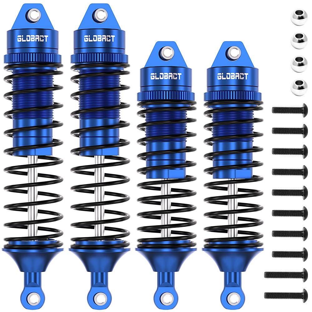 EPINON RC Oil Shocks Aluminum Front & Rear Shocks for 1/10 Slash Stampede Rustler Bandit Hoss F-150 2WD/4x4 Upgrade Parts Replace 5862 (4PCS Blue)