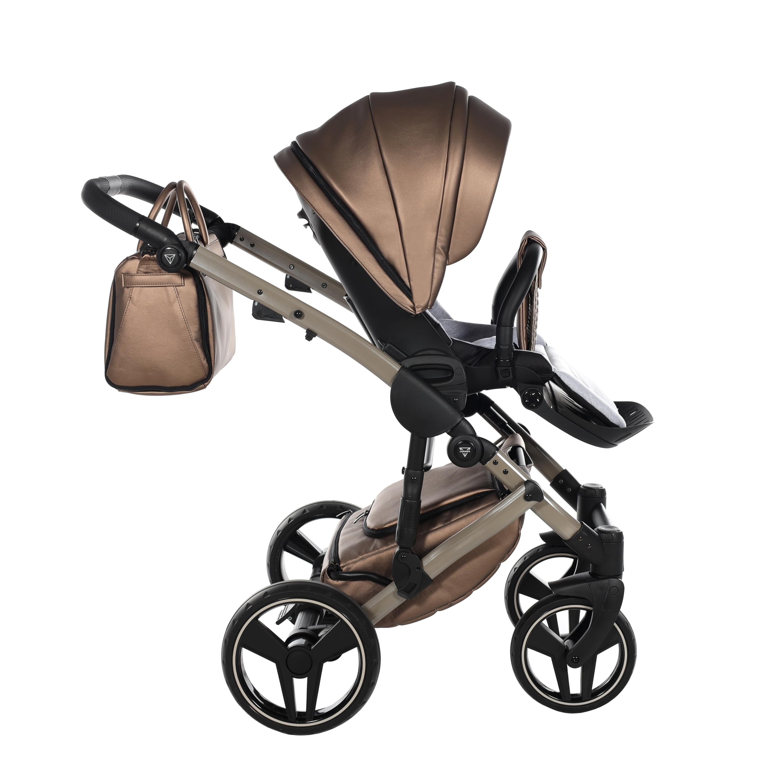 Junama Passeggino TRIO Diamond Fluo 03 Marrone - 2in1 3in1 4in1 + ombrellino (2 in 1 con Adattatori)
