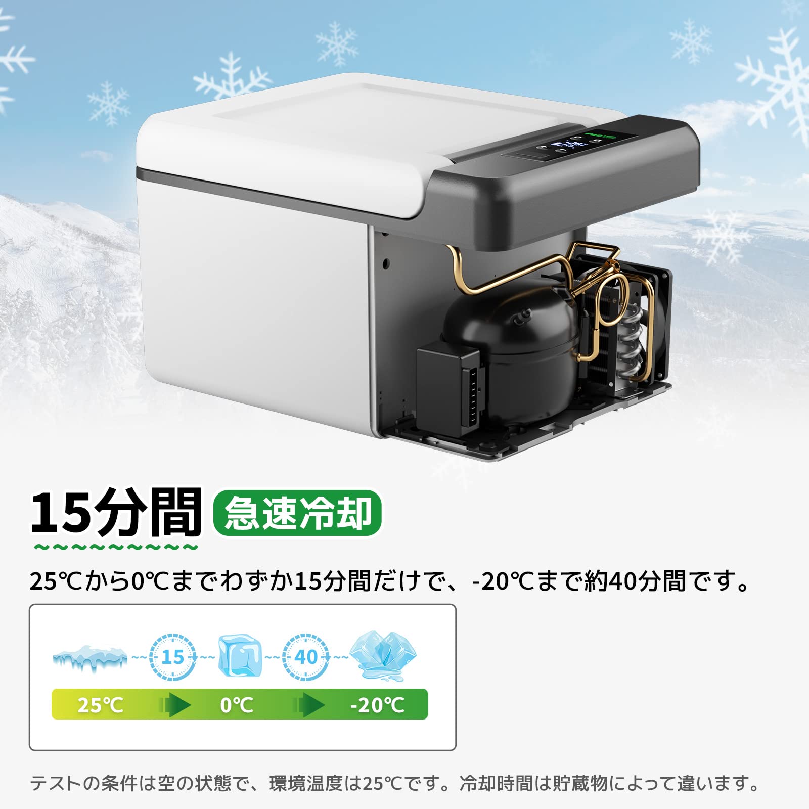 Amazon.co.jp: F40C4TMP 車載冷蔵庫 9L -20℃～20℃ 急速冷凍 ポータブル