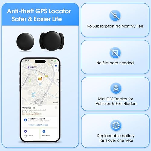Miniatura 5 de Mini rastreador GPS para vehículos, rastreador de ubicación de automóvil oculto con funda magnética, localizador de automóvil en tiempo real,
