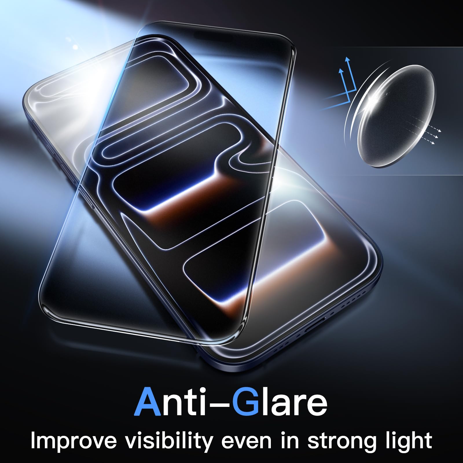 JETech Pellicola Protettiva Opaca per iPhone 17 Pro 6,3 Pollici, Vetro Temperato Film 9H Anti-Riflesso, Anti-Impronte, Tocco Liscio, Installazione Facile, Compatibile con Cover, 2 Pezzi