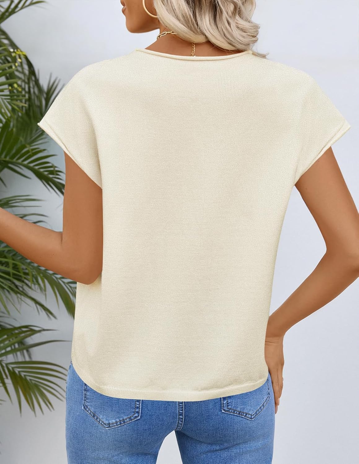 MEROKEETY Women's Summer Lightweight Cardigan Tops 2026 Cap Sleeve Business Casual Blouse Button Down Trendy Shirt - Image 4