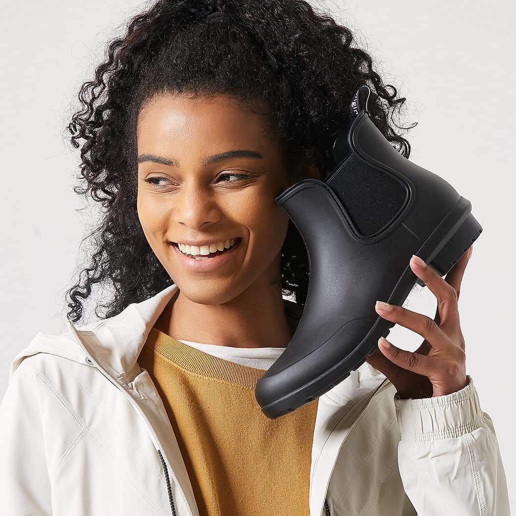 planone Short rain boots for women waterproof garden shoes anti ...