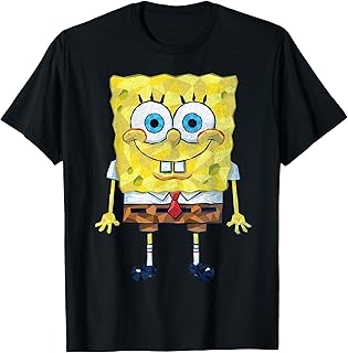 Spongebob SquarePants Geometric Textured Design T-Shirt T-Shirt