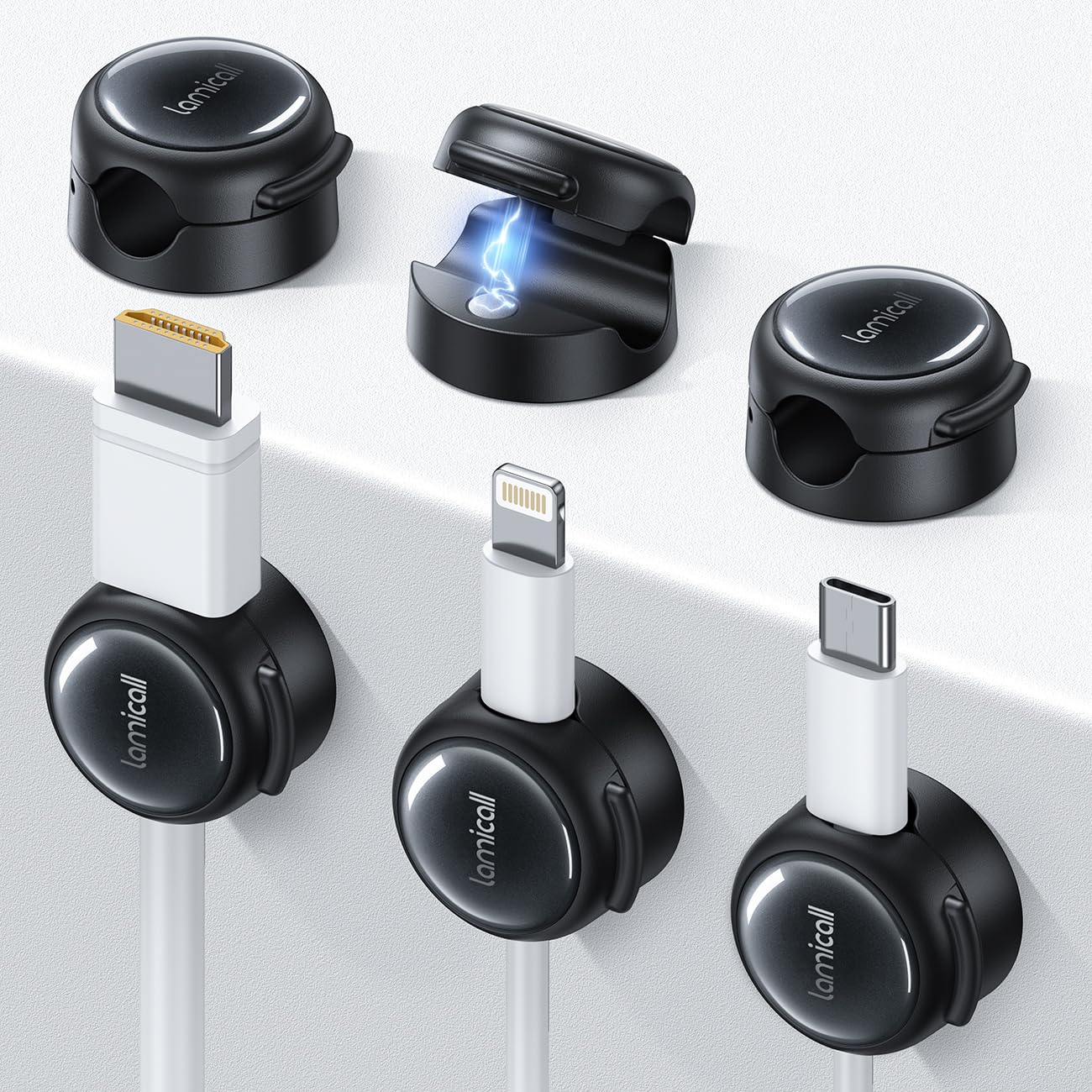 Amazon.co.jp: 【磁石開閉】 マグネット式 ケーブルホルダー 小型 6個