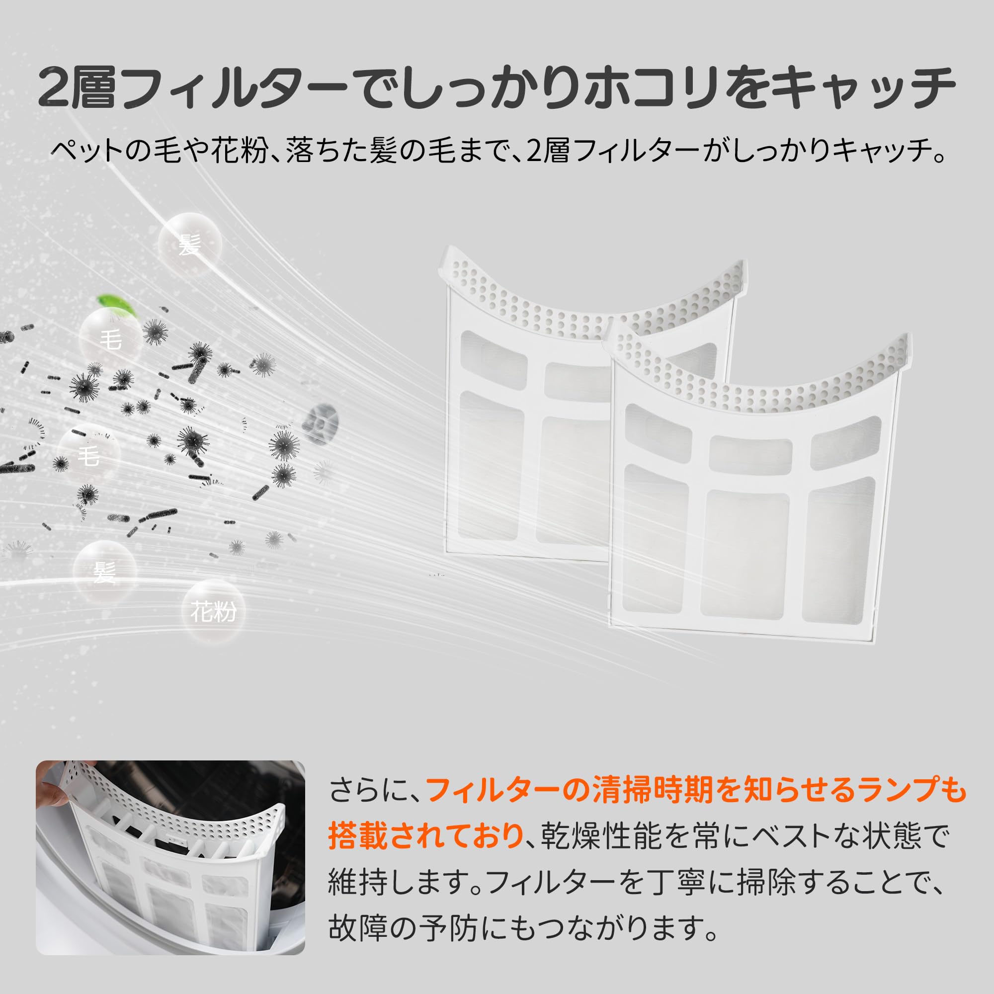 Amazon.co.jp: SENTERN 衣類乾燥機 9KG 大容量 乾燥機 工事不要 家庭用