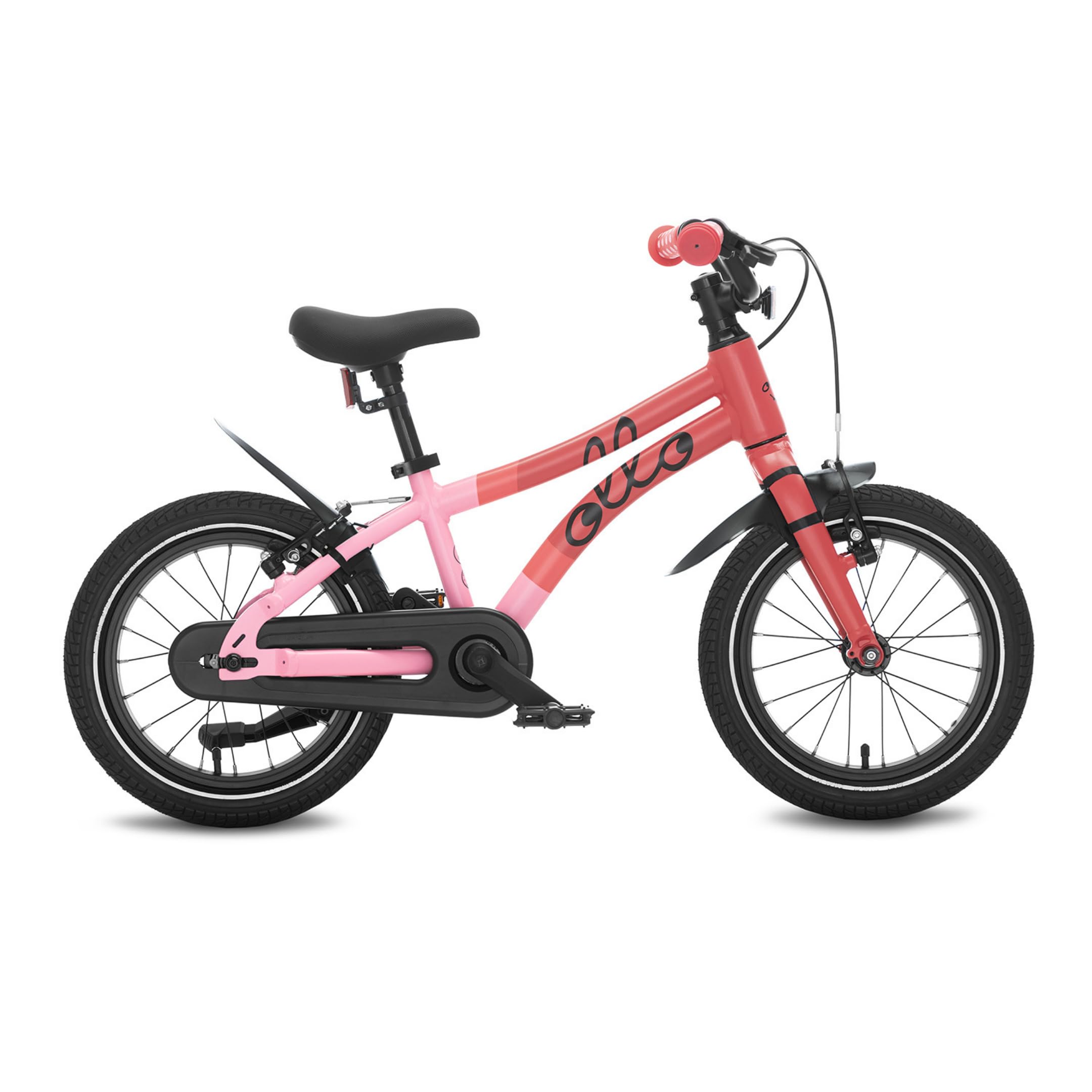 Ollo Adventure Bike 14 Zoll Kinderfahrrad ab 3 Jahre - leichtes Fahrrad für Kinder 95-110 cm - Aluminiumrahmen, kindgerechter Sattel, Bremsen, Schutzbleche, Ständer & Gym Bag