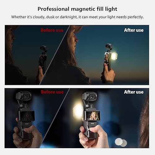 Miniatura 3 de STARTRC Osmo - Luz de relleno para DJI Pocket 3 Creator Combo, luz de relleno magnética compatible con DJI Pocket 3Pocket 2Pocket 1 Action Camera