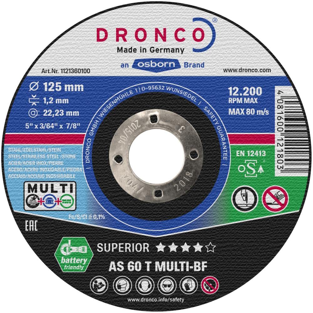 DRONCO ACS46TMulti230 - Disco de corte metal ACS 60 / ACS 46 T Multi Special, 230 x 1,9 mm