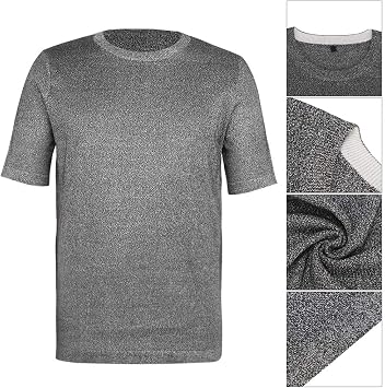 Level 5 Protective Cut Clothing, Slash Stab Clothing Round Neck Safety Top Stab Proof T-Shirt Used in Various Scenarios (XL)