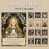 Mainiusi Calendario de pared 2026 Mindful Magic 2026, calendario mensual, vista mensual, 12 meses, con citas inspiradoras, calendario cómic, calendario de pared 2026 para oficina, familias, hoteles