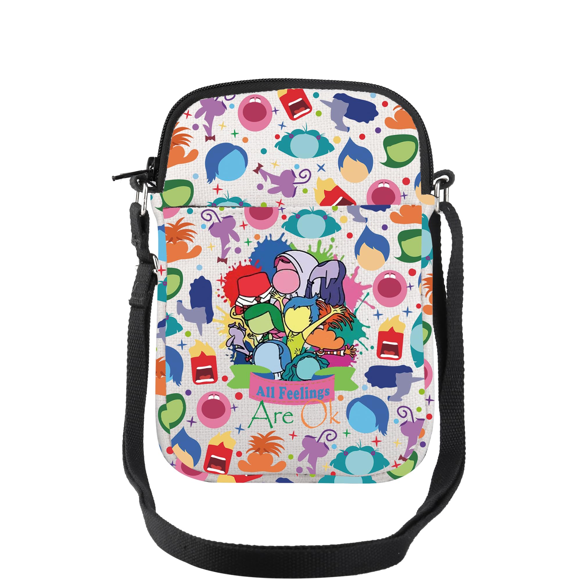 TOBGBE Emotional Movie Inspired Gifts All Feelings Are Ok Crossbdoy Bag All Feels Face Character Shoulder Purse with Strap