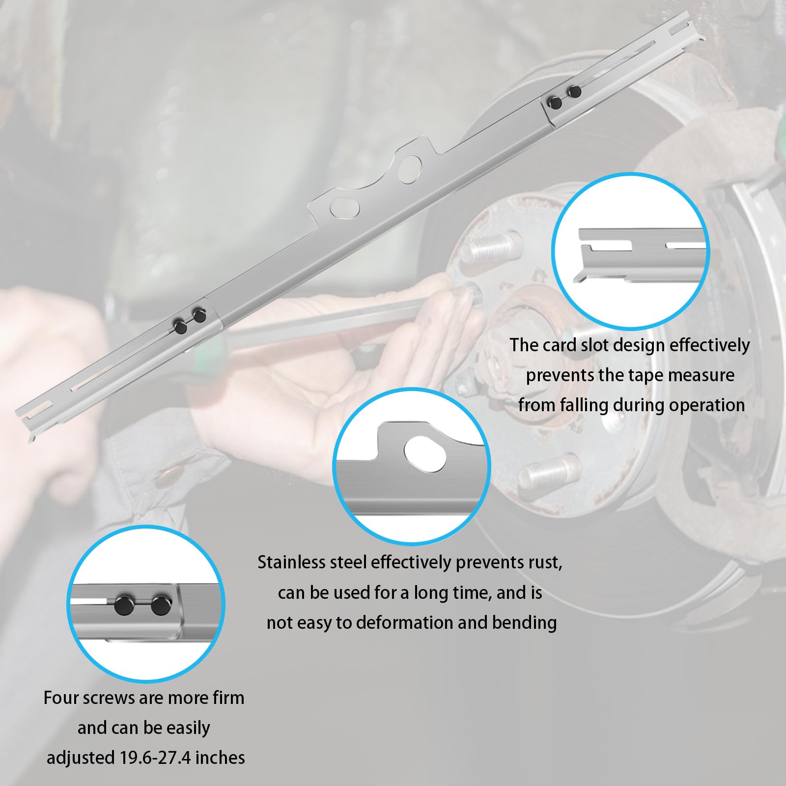 Wheel Alignment Tool Plates, Metal Toe Alignment Plate Toe Plates Wheel Alignment Tool Car DIY Toe Alignment Tool Wheel Alignment Tools Kit for Easy Storage (Silver)