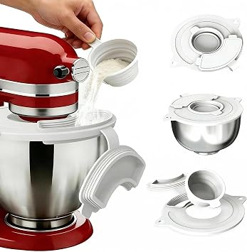 Mixers Bowl Cover Compatible for KitchenAid 4.5-5 Quart Tilt-Head Stand Mixers Bowl, Enhanced Silicone Seal for Effective Fermentation, Dishwasher Safe, Ideal Gift for Bakers White