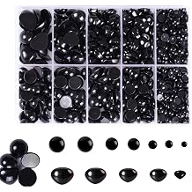 760pcs Flatback Black Plastic Doll Eyes and Noses