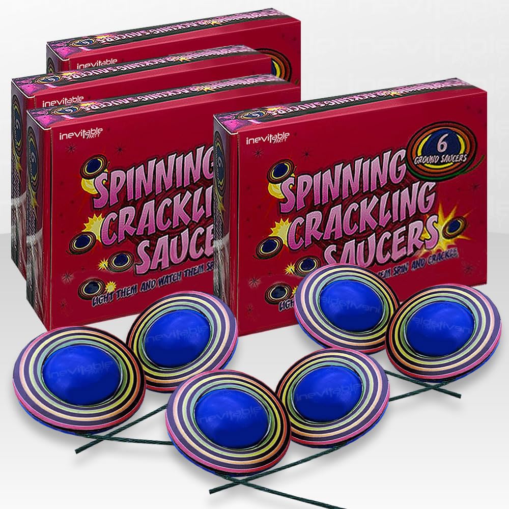 Multipack of 60 Spinning Crackling Saucers | CAT F1 Novelty Pyrotechnics (10 Boxes)