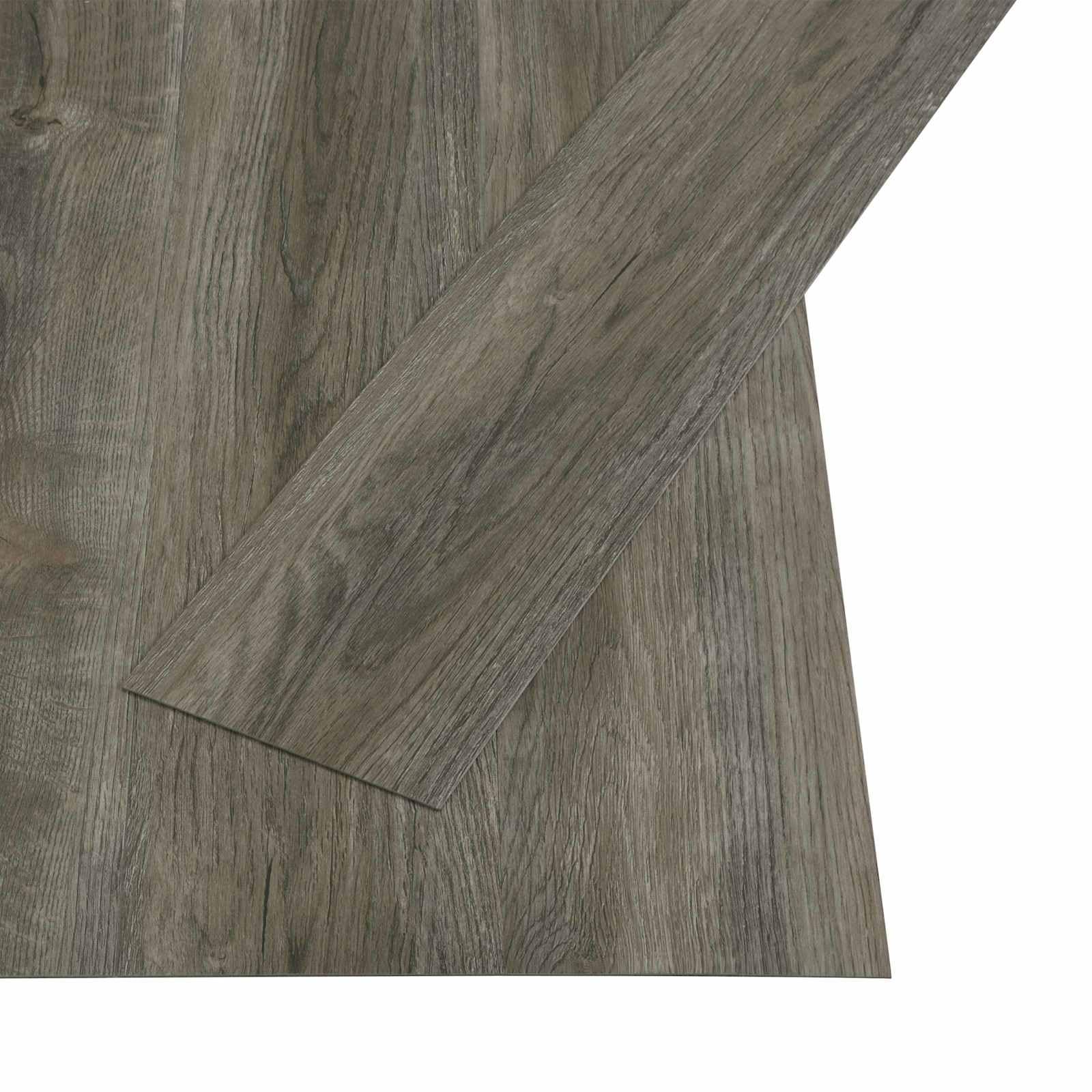 vidaXL Planches de Sol Autocollantes Gris et marron 4,46 m² 32 pièces
