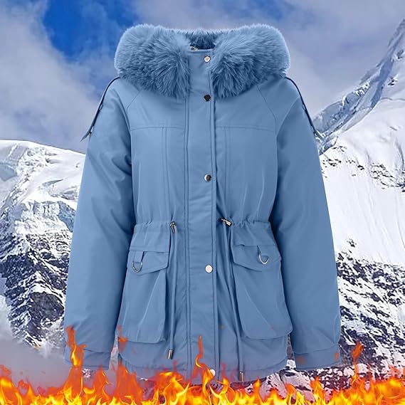 Veste En Peluche Pour Femme Avec Capuche - Long Manteau Polaire épais Et Chaud - Doublure épaisse - Confortable - Veste D'hiver Pour Femme - Loisirs - Travail - Veste D'extérieur, Noir , XXXXL