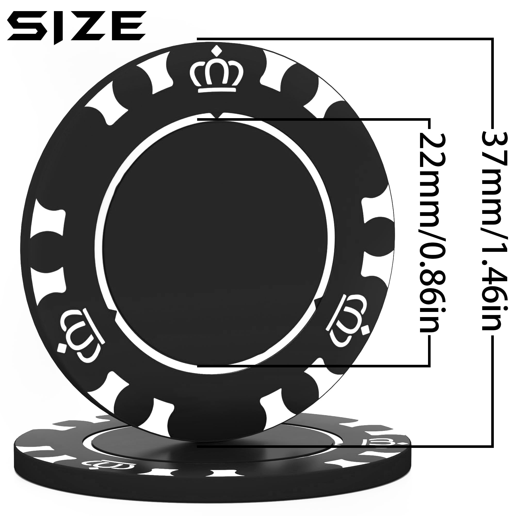 100 Custom Poker Chips, 37MM Custom Drink Tokens Personalized Logo, Image and Text, Double Side UV Full Color Printing Custom Drink Chips for Bar, Party, Business Cards, Company Logo and Promotions