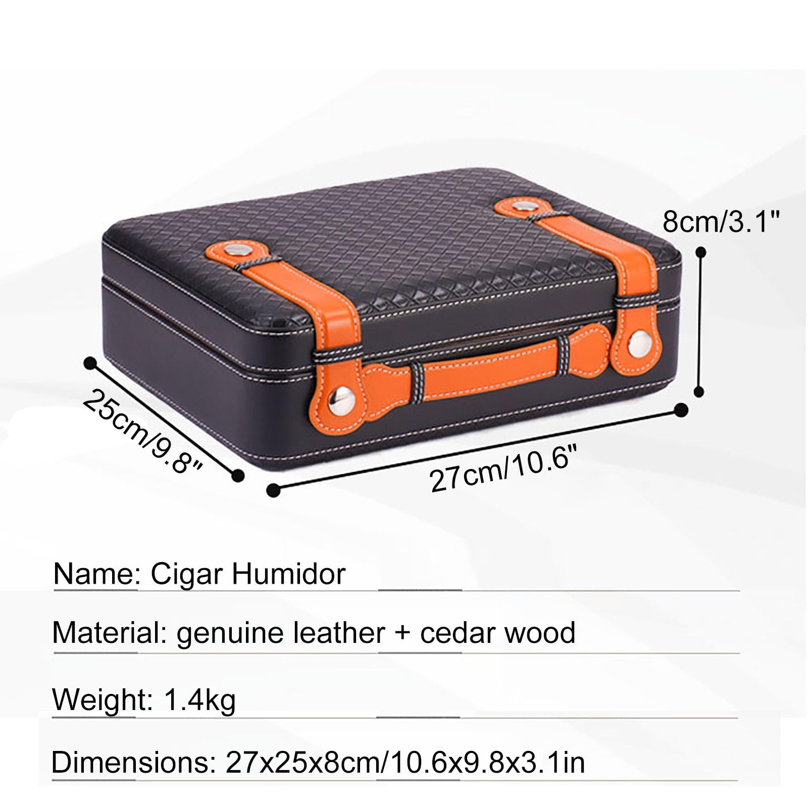 Humidor Sigari,Set Umidificatore per Sigari da Viaggio Portatile, Igrometro Magnetico Interno E Legno di Cedro, Custodia per Umidificatore per Sigari da Viaggio, per Natale, Compleanno, Affari