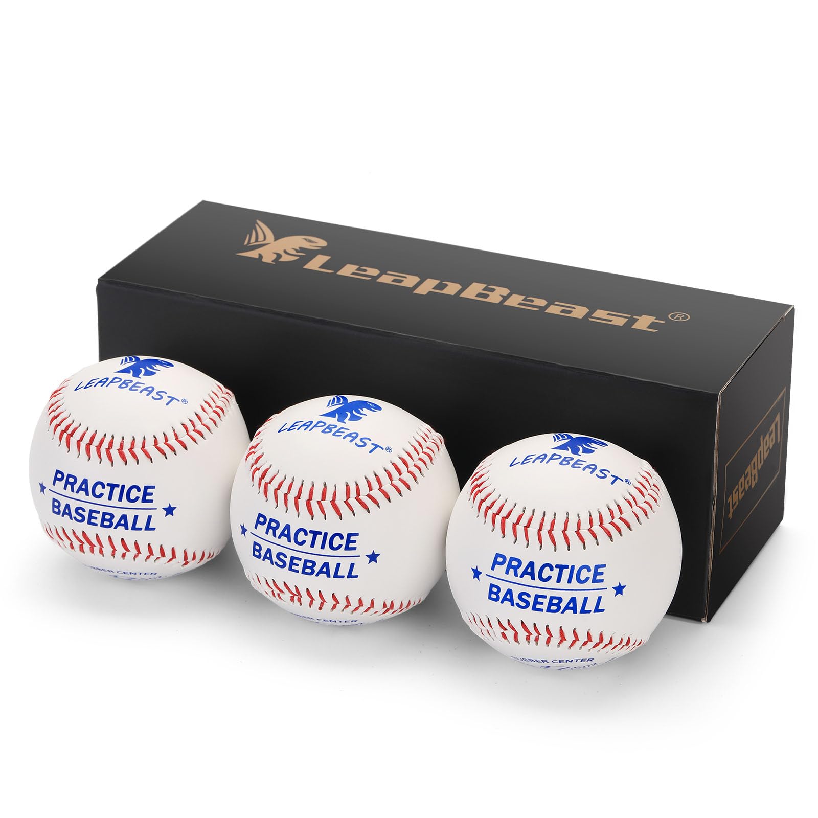 Professionelle Baseballs 9 Inch, 3pieces Handgenäht Baseballs, Hartholz/Weiche Gummikern Basebälle für Erwachsene, Jugendtraining, Professionelle Baseballspiele